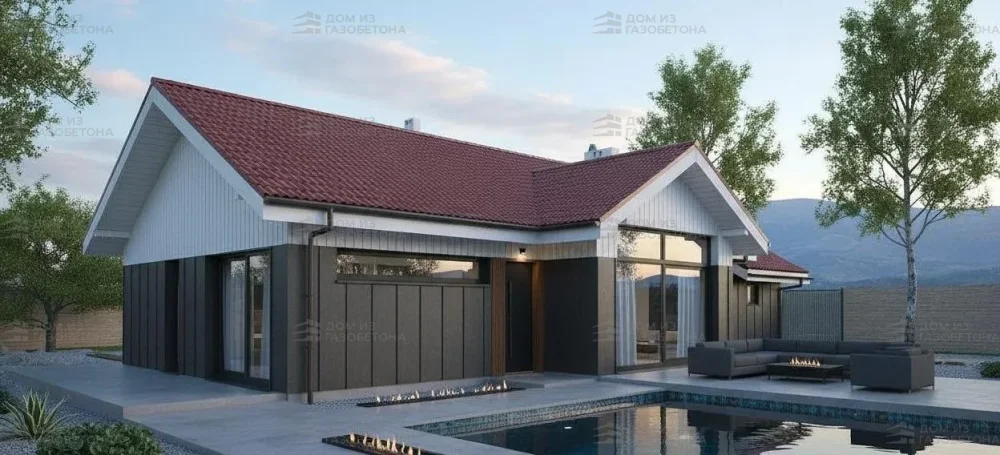 Проект Одноэтажный дом 18 на 10, 107 м2