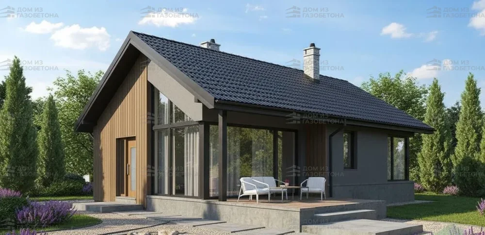 Проект Одноэтажный дом 11 на 12, 63 м2