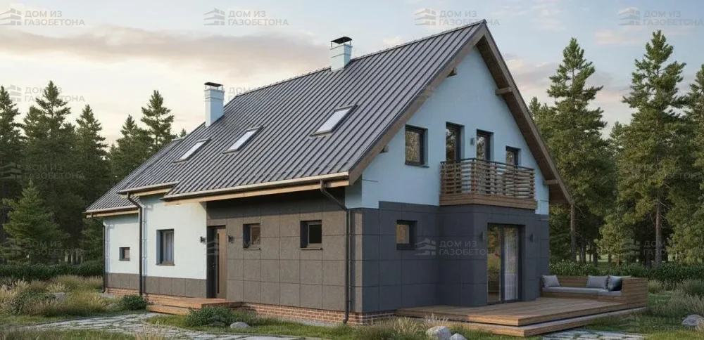 Проект Двухэтажный дом 17 на 10, 194 м2