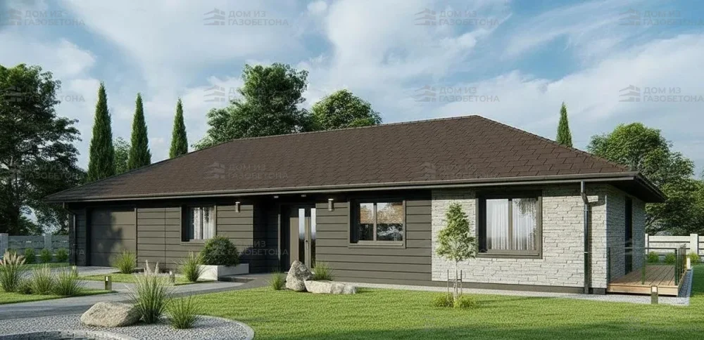 Проект Одноэтажный дом 19 на 10, 180 м2