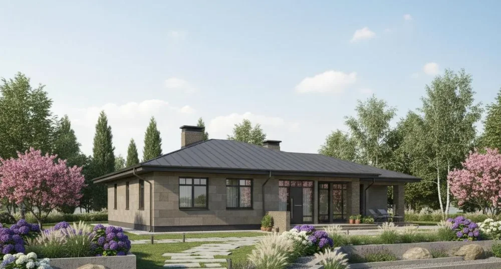 Проект Одноэтажный дом 11 на 19, 142 м2